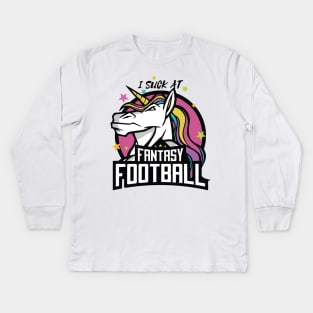 Funny Unicorn Fantasy Football Graphic Design Kids Long Sleeve T-Shirt